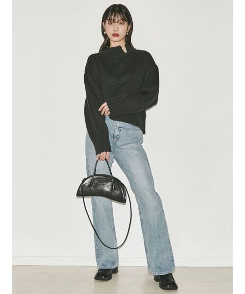 EMODA(エモダ)の「スリットステップニット(ニット/セーター・レディース・ブラック/カーキ/アイボリー/キャメル・FREE)」の12枚目の写真