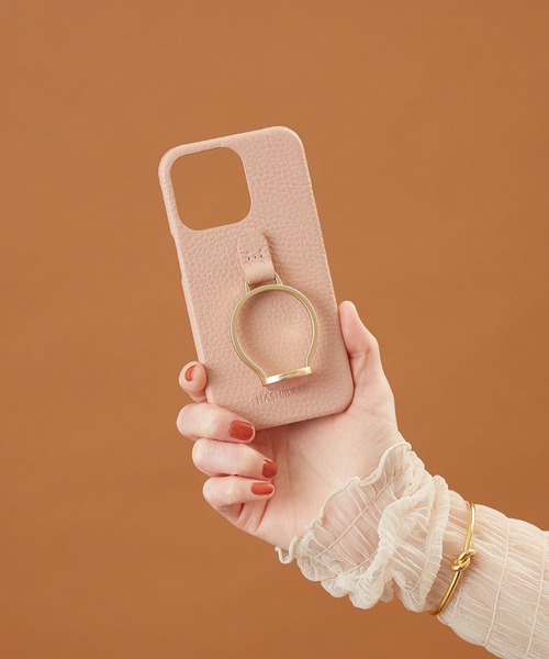 HASHIBAMI（ハシバミ）の「【HASHIBAMI】天然石リング iPhoneケース ※iPhone13pro 用（スマホケース/カバー・レディース・グレー/シルバー/ラベンダー/ピンクベージュ/オレンジ/モカ/ライトグレー/グレイッシュブルー/ライラック/ブルーパープル/ブロンズ・FREE）」の8枚目の写真