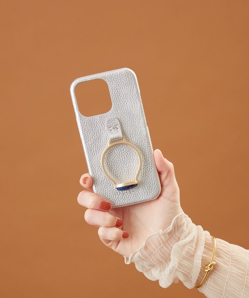 HASHIBAMI（ハシバミ）の「【HASHIBAMI】天然石リング iPhoneケース ※iPhone13pro 用（スマホケース/カバー・レディース・グレー/シルバー/ラベンダー/ピンクベージュ/オレンジ/モカ/ライトグレー/グレイッシュブルー/ライラック/ブルーパープル/ブロンズ・FREE）」の10枚目の写真