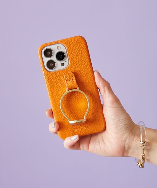 HASHIBAMI（ハシバミ）の「【HASHIBAMI】天然石リング iPhoneケース ※iPhone13pro 用（スマホケース/カバー・レディース・グレー/シルバー/ラベンダー/ピンクベージュ/オレンジ/モカ/ライトグレー/グレイッシュブルー/ライラック/ブルーパープル/ブロンズ・FREE）」の9枚目の写真