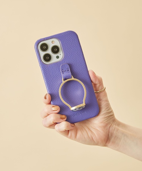 HASHIBAMI（ハシバミ）の「【HASHIBAMI】天然石リング iPhoneケース ※iPhone13pro 用（スマホケース/カバー・レディース・グレー/シルバー/ラベンダー/ピンクベージュ/オレンジ/モカ/ライトグレー/グレイッシュブルー/ライラック/ブルーパープル/ブロンズ・FREE）」の7枚目の写真