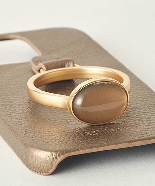 HASHIBAMI（ハシバミ）の「【HASHIBAMI】天然石リング iPhoneケース ※iPhone13pro 用（スマホケース/カバー・レディース・グレー/シルバー/ラベンダー/ピンクベージュ/オレンジ/モカ/ライトグレー/グレイッシュブルー/ライラック/ブルーパープル/ブロンズ・FREE）」の17枚目の写真