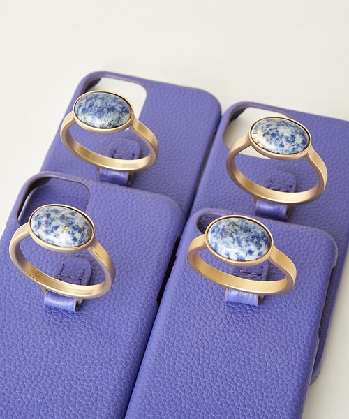 HASHIBAMI（ハシバミ）の「【HASHIBAMI】天然石リング iPhoneケース ※iPhone13pro 用（スマホケース/カバー・レディース・グレー/シルバー/ラベンダー/ピンクベージュ/オレンジ/モカ/ライトグレー/グレイッシュブルー/ライラック/ブルーパープル/ブロンズ・FREE）」の21枚目の写真