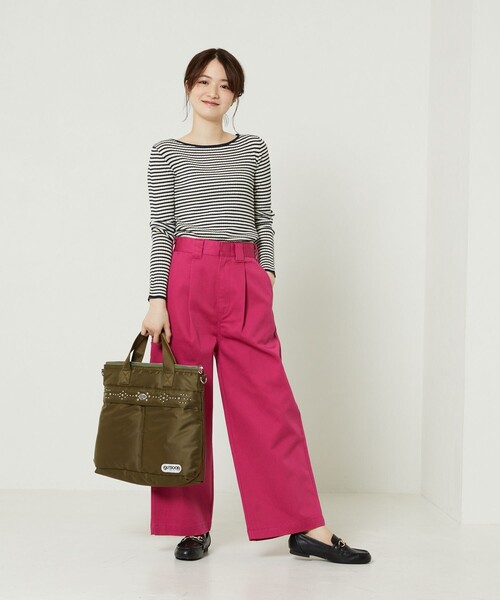 FREAK'S STORE(フリークスストア)の「ウォッシャブルボーダーボートネックリブニット(ニット/セーター・レディース・オフホワイト/ナチュラル/ブラック/イエロー/グリーン/ネイビー・フリ-)」の18枚目の写真