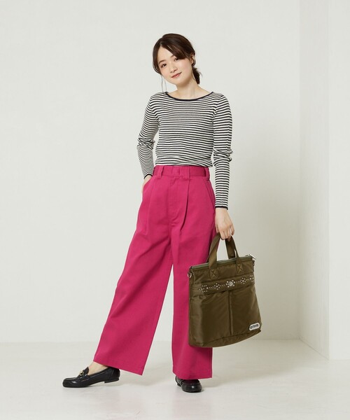 FREAK'S STORE(フリークスストア)の「ウォッシャブルボーダーボートネックリブニット(ニット/セーター・レディース・オフホワイト/ナチュラル/ブラック/イエロー/グリーン/ネイビー・フリ-)」の20枚目の写真