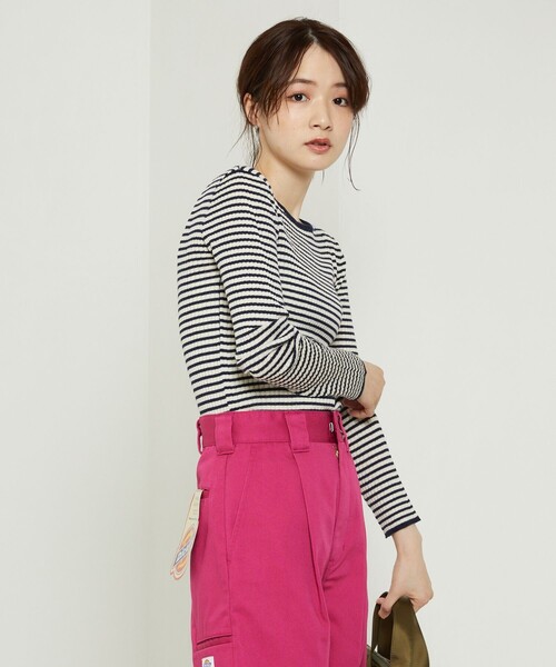 FREAK'S STORE(フリークスストア)の「ウォッシャブルボーダーボートネックリブニット(ニット/セーター・レディース・オフホワイト/ナチュラル/ブラック/イエロー/グリーン/ネイビー・フリ-)」の16枚目の写真