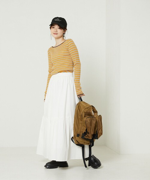 FREAK'S STORE(フリークスストア)の「ウォッシャブルボーダーボートネックリブニット(ニット/セーター・レディース・オフホワイト/ナチュラル/ブラック/イエロー/グリーン/ネイビー・フリ-)」の14枚目の写真