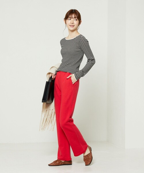 FREAK'S STORE(フリークスストア)の「ウォッシャブルボーダーボートネックリブニット(ニット/セーター・レディース・オフホワイト/ナチュラル/ブラック/イエロー/グリーン/ネイビー・フリ-)」の22枚目の写真