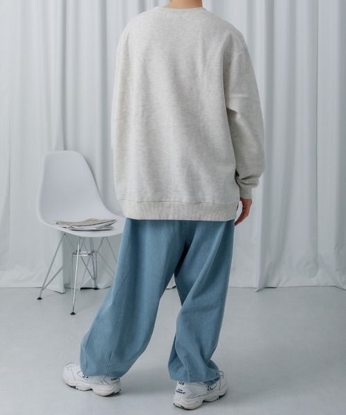 Adoon plain（アドーンプレーン）の「【Adoon plain】裏起毛プリントスウェット（スウェット・メンズ・ライトグレー/グリーン・LARGE/MEDIUM）」の17枚目の写真