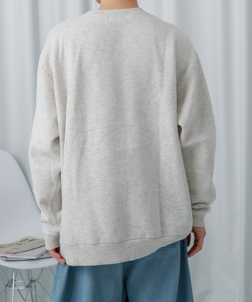 Adoon plain（アドーンプレーン）の「【Adoon plain】裏起毛プリントスウェット（スウェット・メンズ・ライトグレー/グリーン・LARGE/MEDIUM）」の13枚目の写真