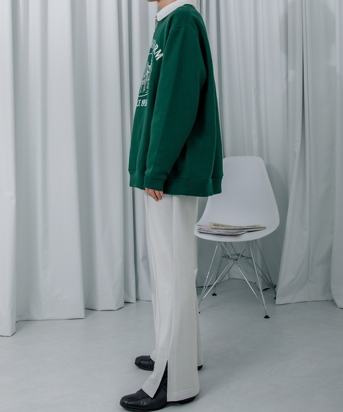 Adoon plain（アドーンプレーン）の「【Adoon plain】裏起毛プリントスウェット（スウェット・メンズ・ライトグレー/グリーン・LARGE/MEDIUM）」の14枚目の写真