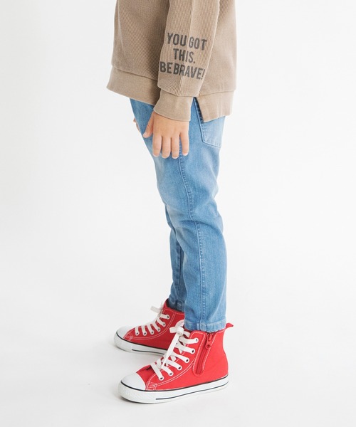 BRANSHES（ブランシェス）の「【らくらくウエスト】デニムロングパンツ（デニムパンツ・キッズ・アイボリー/ブルー・90/110/120/130/100）」の8枚目の写真