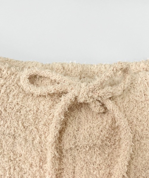 レディースもこもこ起毛カーディガン風セットアップルームウェアパジャマ上下2点セット