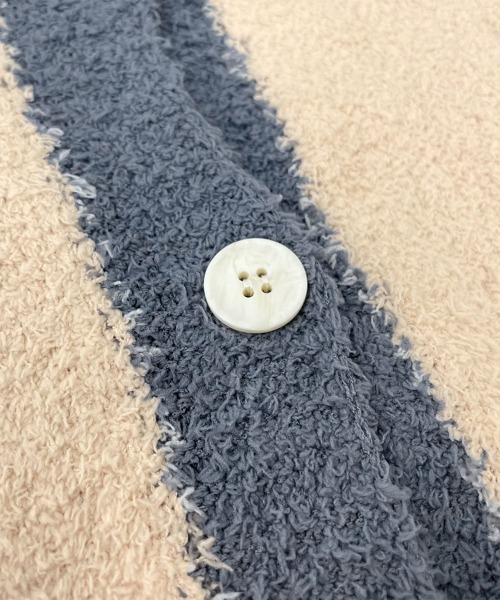 レディースもこもこ起毛カーディガン風セットアップルームウェアパジャマ上下2点セット