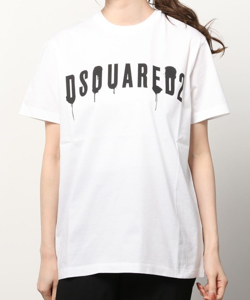 DSQUARED2（ディースクエアード）の「T-SHIRT /LOGO SPRAY TEE /I SMOKE FIT /WASH /0221（Tシャツ/カットソー・レディース・ホワイト/レッド/ブラック・S/M/XS）」の2枚目の写真