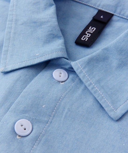 SILAS（サイラス）の「L/S DUNGAREE WORK SHIRT　サイラスダンガリーワークシャツ（シャツ/ブラウス・メンズ・ネイビー/ブルー・MEDIUM/LARGE/X-LARGE）」の5枚目の写真