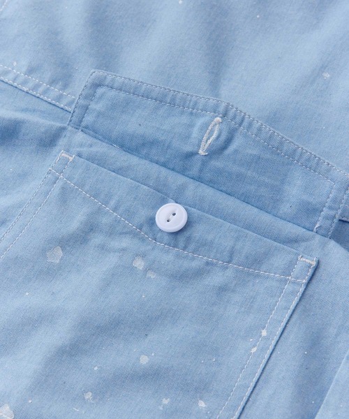 SILAS（サイラス）の「L/S DUNGAREE WORK SHIRT　サイラスダンガリーワークシャツ（シャツ/ブラウス・メンズ・ネイビー/ブルー・MEDIUM/LARGE/X-LARGE）」の4枚目の写真