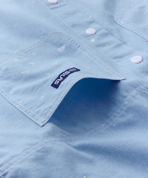 SILAS（サイラス）の「L/S DUNGAREE WORK SHIRT　サイラスダンガリーワークシャツ（シャツ/ブラウス・メンズ・ネイビー/ブルー・MEDIUM/LARGE/X-LARGE）」の3枚目の写真