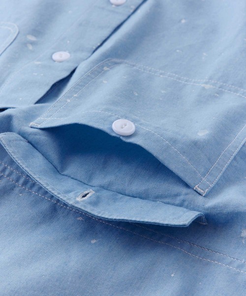 SILAS（サイラス）の「L/S DUNGAREE WORK SHIRT　サイラスダンガリーワークシャツ（シャツ/ブラウス・メンズ・ネイビー/ブルー・MEDIUM/LARGE/X-LARGE）」の9枚目の写真