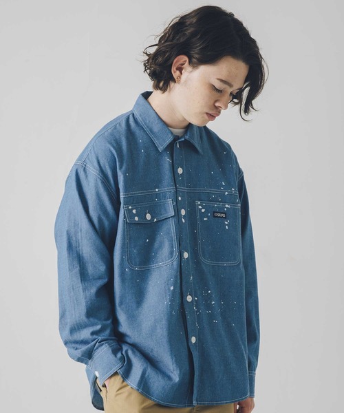 SILAS（サイラス）の「L/S DUNGAREE WORK SHIRT　サイラスダンガリーワークシャツ（シャツ/ブラウス・メンズ・ネイビー/ブルー・MEDIUM/LARGE/X-LARGE）」の16枚目の写真
