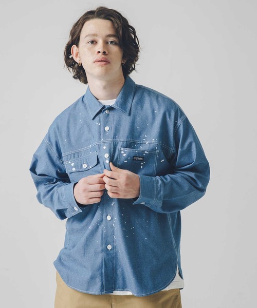 SILAS（サイラス）の「L/S DUNGAREE WORK SHIRT　サイラスダンガリーワークシャツ（シャツ/ブラウス・メンズ・ネイビー/ブルー・MEDIUM/LARGE/X-LARGE）」の18枚目の写真