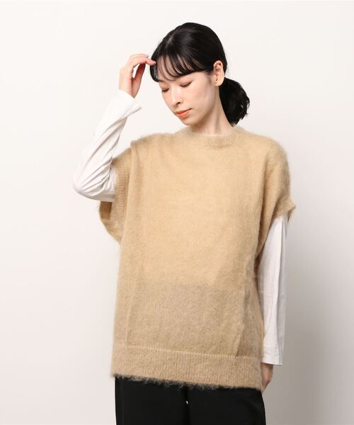 HAVERSACK(ハバーザック)の「HAVERSACK/ハバーサック モヘアベスト MOHAIR VEST(ベスト・レディース・ブラウン/キャメル・0)」の2枚目の写真