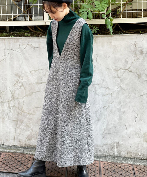 fredy emue（フレディエミュ）の「ツィードフレアジャンスカ（ジャンパースカート・レディース・イエロー系その他4/ブラック系その他4・38/36）」の6枚目の写真