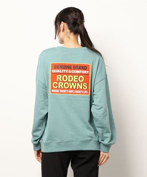 RODEO CROWNS WIDE BOWL（ロデオクラウンズワイドボウル）の「ボックスロゴパッチスウェット（スウェット・レディース・ベージュ/グリーン系その他/ブラック/ホワイト・FREE）」の12枚目の写真