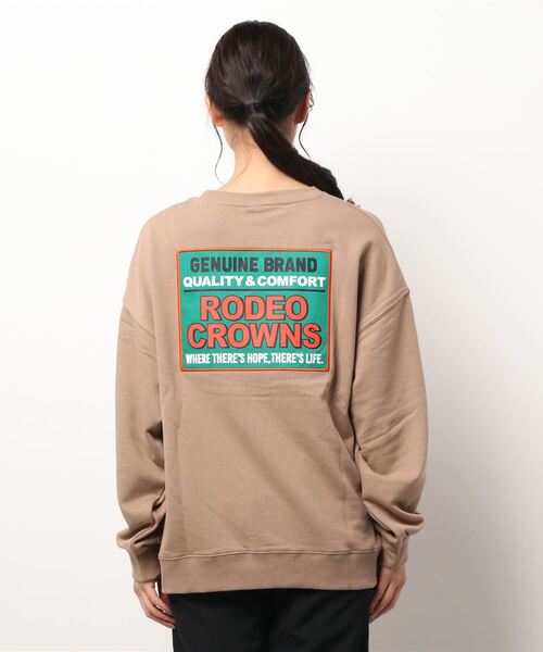 RODEO CROWNS WIDE BOWL（ロデオクラウンズワイドボウル）の「ボックスロゴパッチスウェット（スウェット・レディース・ベージュ/グリーン系その他/ブラック/ホワイト・FREE）」の10枚目の写真