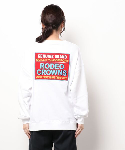 RODEO CROWNS WIDE BOWL（ロデオクラウンズワイドボウル）の「ボックスロゴパッチスウェット（スウェット・レディース・ベージュ/グリーン系その他/ブラック/ホワイト・FREE）」の8枚目の写真