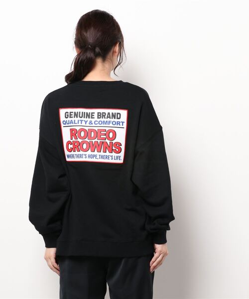 RODEO CROWNS WIDE BOWL（ロデオクラウンズワイドボウル）の「ボックスロゴパッチスウェット（スウェット・レディース・ベージュ/グリーン系その他/ブラック/ホワイト・FREE）」の9枚目の写真