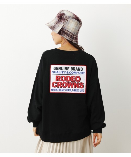 RODEO CROWNS WIDE BOWL（ロデオクラウンズワイドボウル）の「ボックスロゴパッチスウェット（スウェット・レディース・ベージュ/グリーン系その他/ブラック/ホワイト・FREE）」の16枚目の写真
