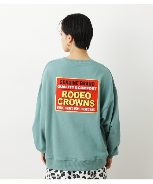 RODEO CROWNS WIDE BOWL（ロデオクラウンズワイドボウル）の「ボックスロゴパッチスウェット（スウェット・レディース・ベージュ/グリーン系その他/ブラック/ホワイト・FREE）」の18枚目の写真