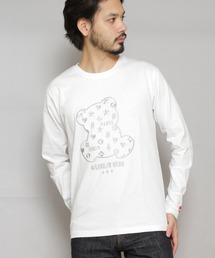 RM/モノグラムベア刺繍 クルーネック 長袖Tシャツ