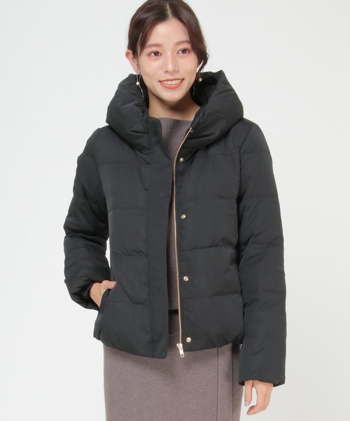 IKKA LOUNGE（イッカラウンジ）の「ピーチスキンダウンジャケット（ダウンジャケット/コート・レディース・キャメル/ブラック・L/M）」の2枚目の写真