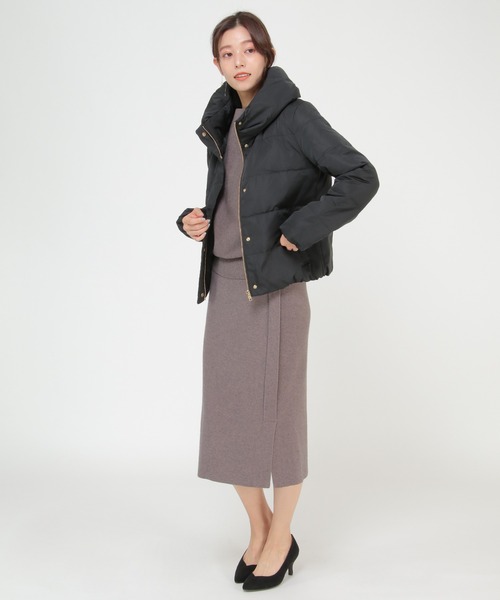 IKKA LOUNGE（イッカラウンジ）の「ピーチスキンダウンジャケット（ダウンジャケット/コート・レディース・キャメル/ブラック・L/M）」の19枚目の写真