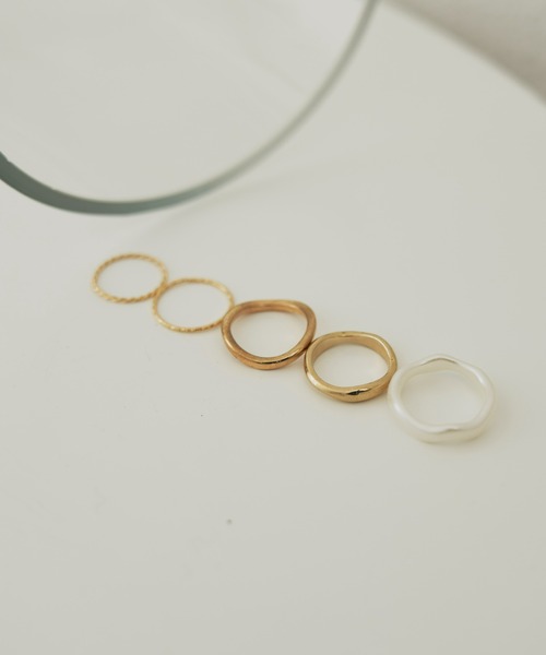 Aunt Marie's（アントマリーズ）の「シンプルリングセット(5点セット)（リング・レディース・シルバー/ゴールド・FREE）」の8枚目の写真