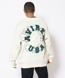 AVIREX | 【直営店限定】 コットン ニット コーディガン サークルロゴ / COTTON KNIT CARDIGAN CIRCLE LOGO / アヴィレックス / AVIREX(カーディガン/ボレロ)