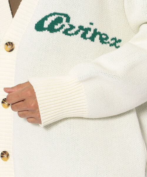 AVIREX（アヴィレックス）の「【直営店限定】 コットン ニット コーディガン サークルロゴ / COTTON KNIT CARDIGAN CIRCLE LOGO / アヴィレックス / AVIREX（カーディガン/ボレロ・メンズ・ブラック/ホワイト・MEDIUM/LARGE）」の16枚目の写真