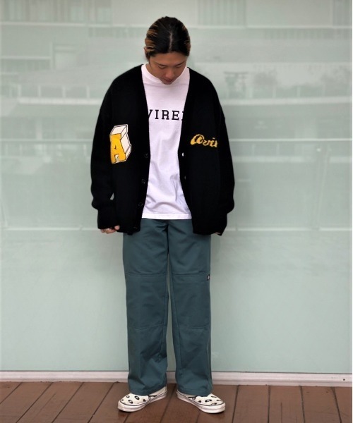 AVIREX（アヴィレックス）の「【直営店限定】 コットン ニット コーディガン サークルロゴ / COTTON KNIT CARDIGAN CIRCLE LOGO / アヴィレックス / AVIREX（カーディガン/ボレロ・メンズ・ブラック/ホワイト・MEDIUM/LARGE）」の12枚目の写真