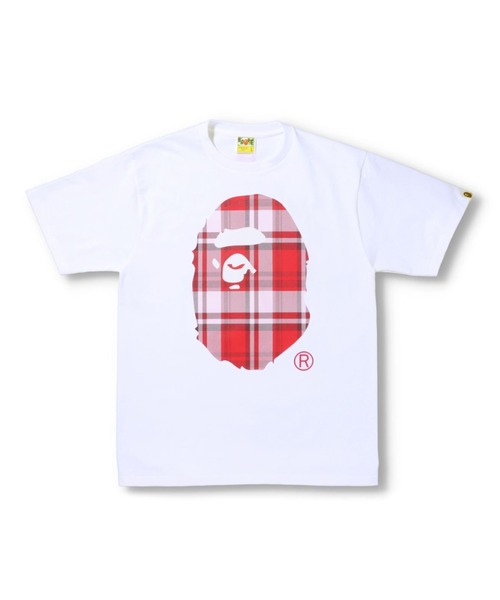 A BATHING APE（アベイシングエイプ）の「BAPE CHECK GIFT APE HEAD TEE M（Tシャツ/カットソー・メンズ・ホワイト/ブラック・MEDIUM/XXX-LARGE/X-LARGE/LARGE/SMALL/XX-LARGE）」の2枚目の写真