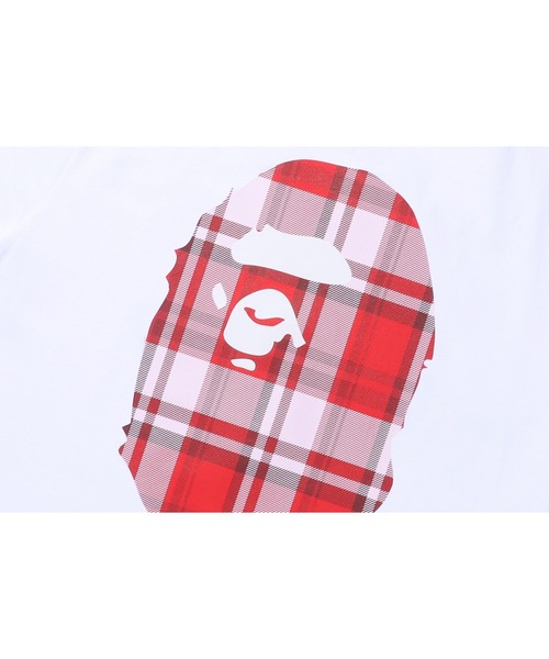 A BATHING APE（アベイシングエイプ）の「BAPE CHECK GIFT APE HEAD TEE M（Tシャツ/カットソー・メンズ・ホワイト/ブラック・MEDIUM/XXX-LARGE/X-LARGE/LARGE/SMALL/XX-LARGE）」の4枚目の写真
