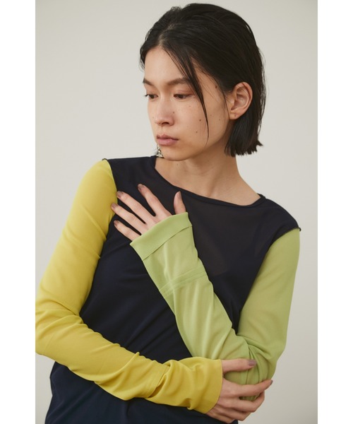 HeRIN.CYE(ヘリンドットサイ)の「Crew neck mesh Inner tops(Tシャツ/カットソー・レディース・ライトブルー/ブラック/ベージュ/ネイビー系・FREE)」の4枚目の写真