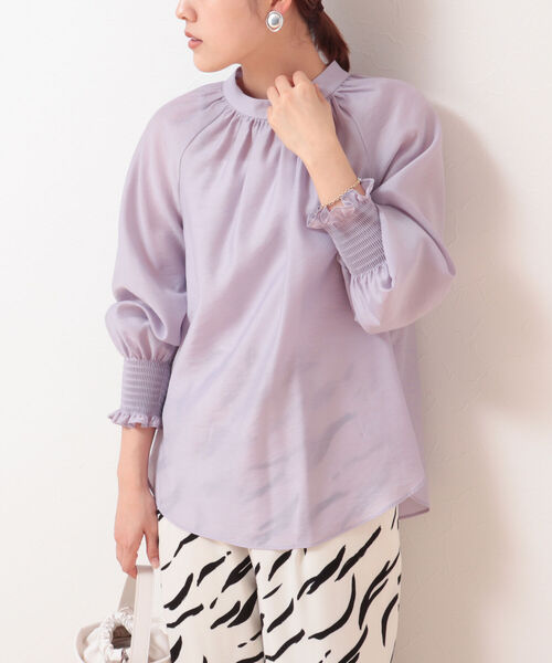 ◇【WEB限定カラーあり】シアーハイネックブラウス