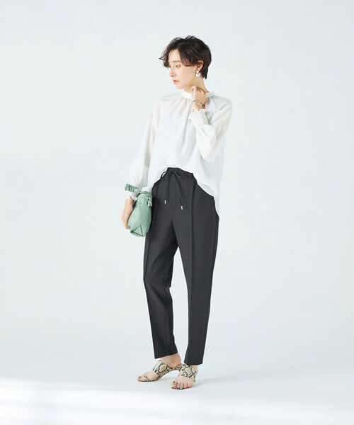 ◇【WEB限定カラーあり】シアーハイネックブラウス
