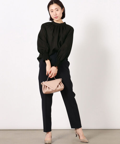 ◇【WEB限定カラーあり】シアーハイネックブラウス