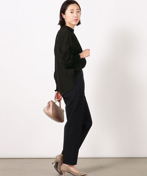 ◇【WEB限定カラーあり】シアーハイネックブラウス