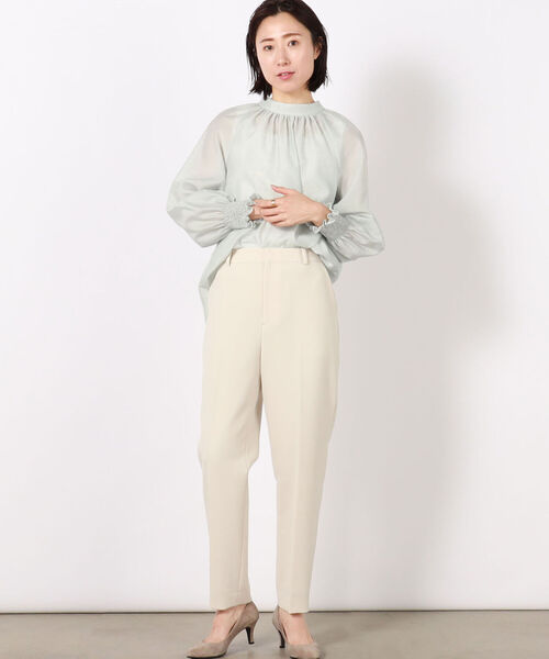 ◇【WEB限定カラーあり】シアーハイネックブラウス