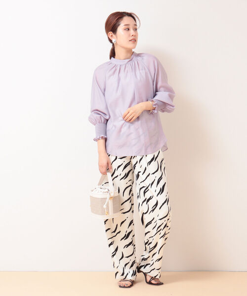 ◇【WEB限定カラーあり】シアーハイネックブラウス