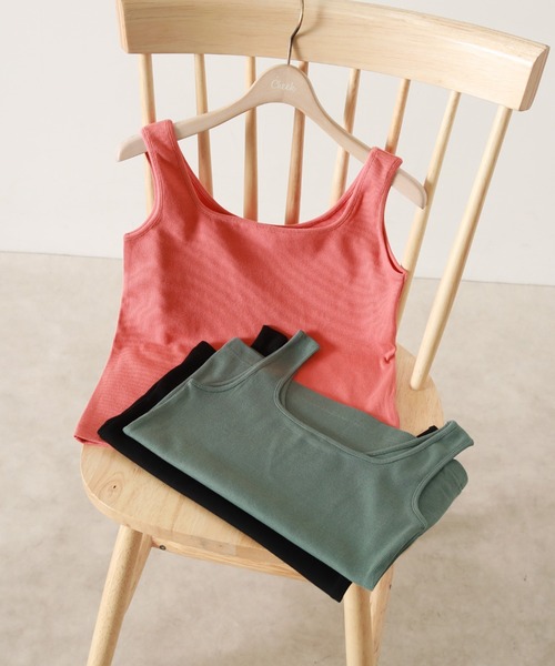 Cheek(チーク)の「2wayタンクトップ(Tシャツ/カットソー・レディース・ベージュ/オフホワイト/ミント/イエロー/オレンジ/グリーン/ブラック・MEDIUM)」の4枚目の写真